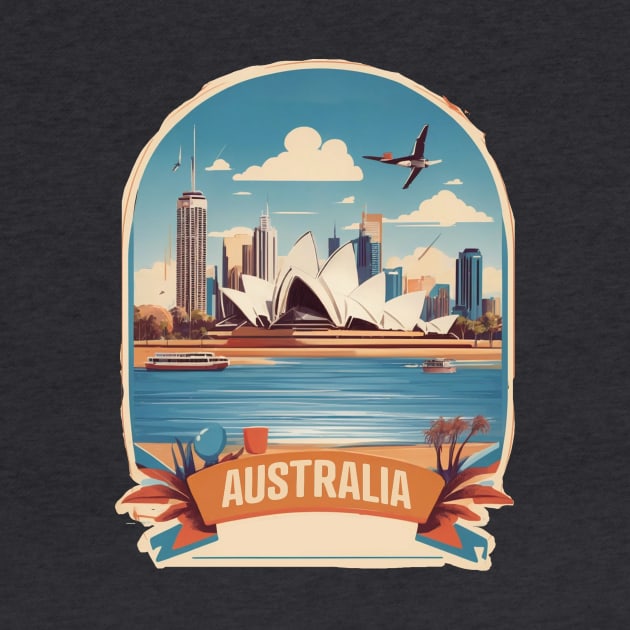 Vintage Travel Australia Design by huefinder